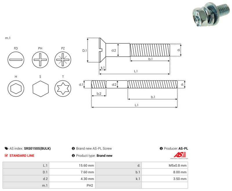 AS-PL SRS0150S(BULK) Repair Set, alternator