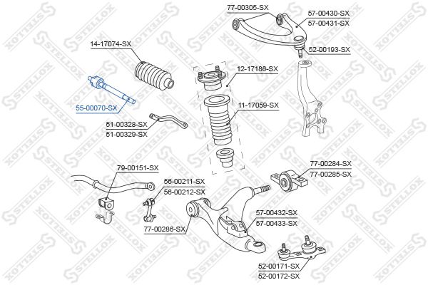 STELLOX 55-00070-SX Inner Tie Rod