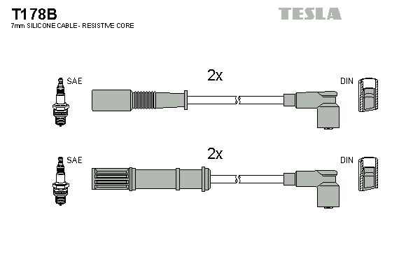 TESLA gyújtókábelkészlet T178B