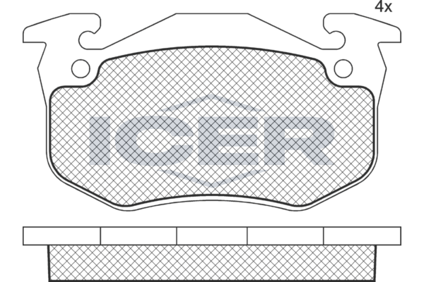 комплект спирачно феродо, дискови спирачки ICER