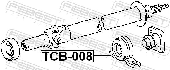 FEBEST TCB-008 Bearing, propshaft centre bearing