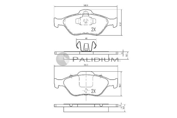 ASHUKI by Palidium fékbetétkészlet, tárcsafék P1-1080