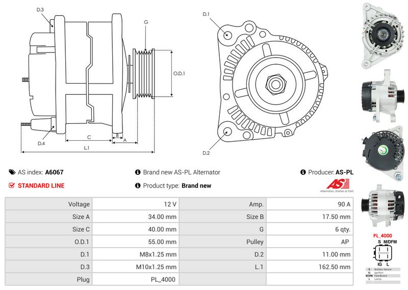 AS-PL A6067 Alternator