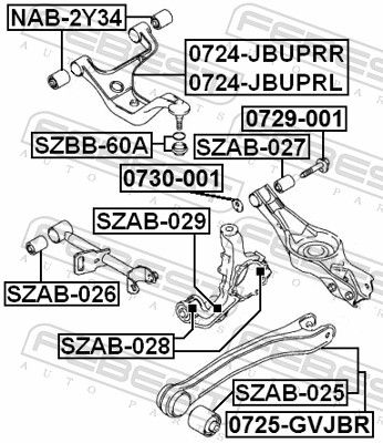 FEBEST SZAB-029 Mounting, control/trailing arm