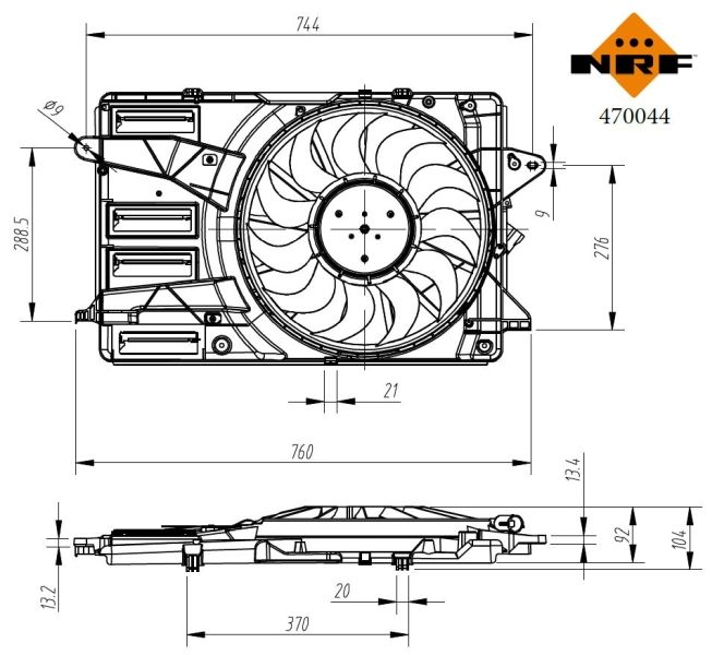 NRF ventilátor, motorhűtés 470044