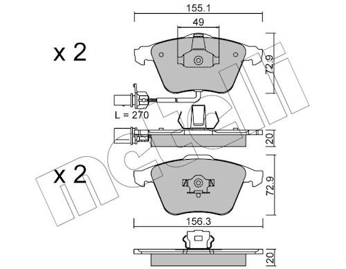 Plaquettes+de+frein+à+disque METELLI 22-0549-1