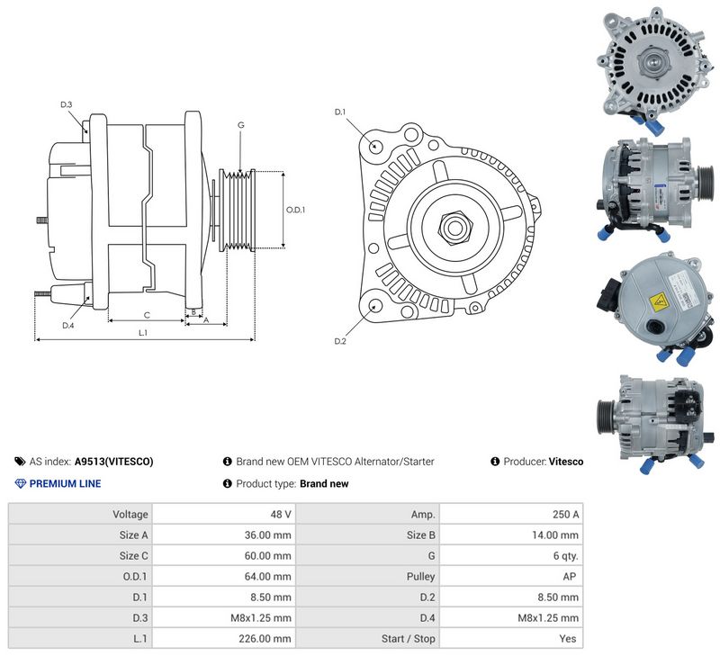 AS-PL A9513(VITESCO) Generatorius
