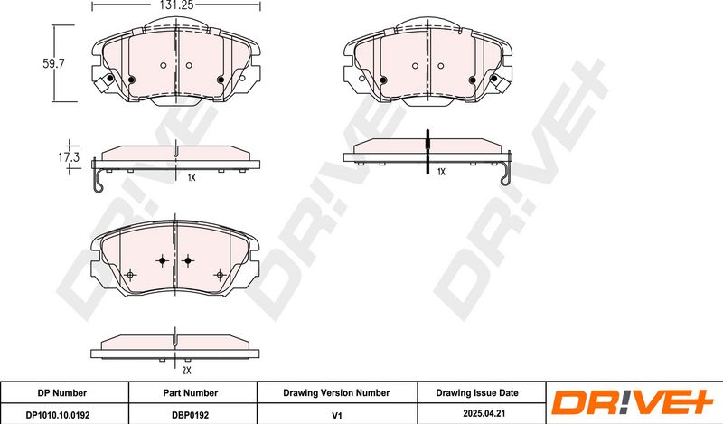 Set placute frana,frana disc DP1010.10.0192 Dr!ve+