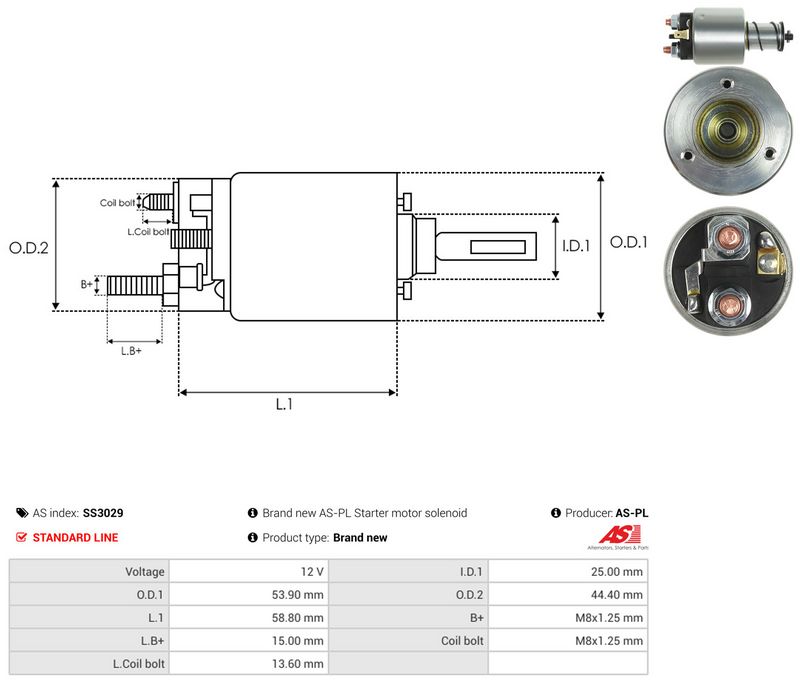 Magnetlülitus, starter, AS-PL SS3029