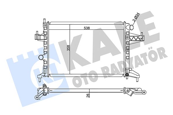 KALE OPEL радіатор охолодження Combo Tour,Corsa C 1.4/1.8