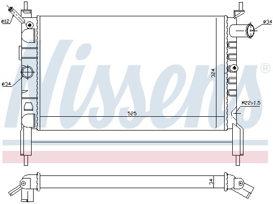 NISSENS 632761 Radiator, engine cooling