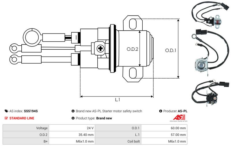 AS-PL SS5194S Solenoidinis jungiklis, starteris