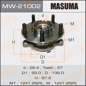 Комплект колісних підшипників, Masuma MW-21002