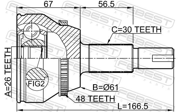 FEBEST 0110-GGL15A48 Joint Kit, drive shaft