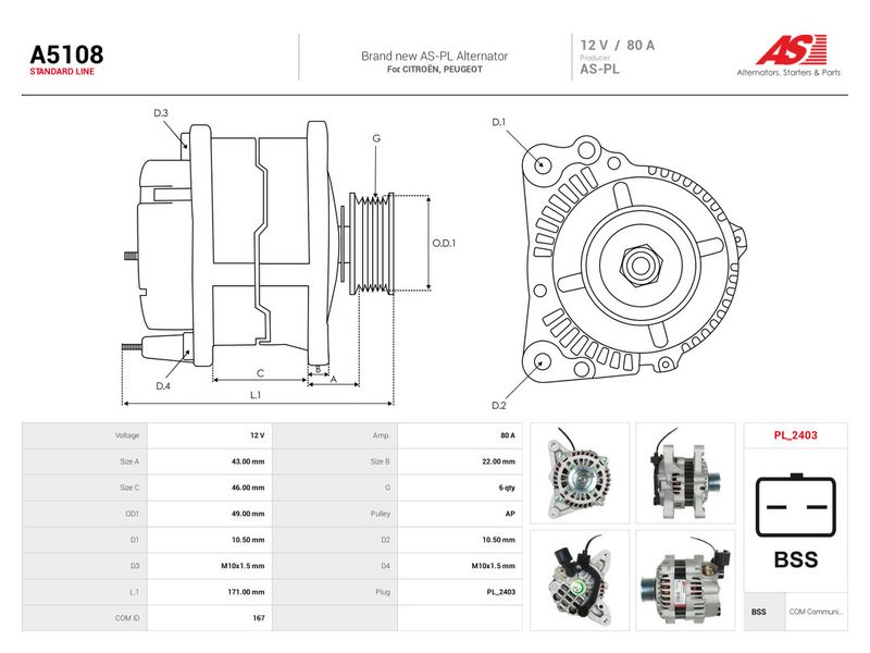 Generaator, AS-PL A5108