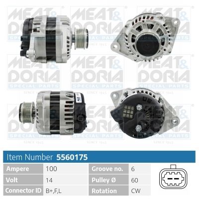 MEAT & DORIA Dynamo / Alternator 5560175