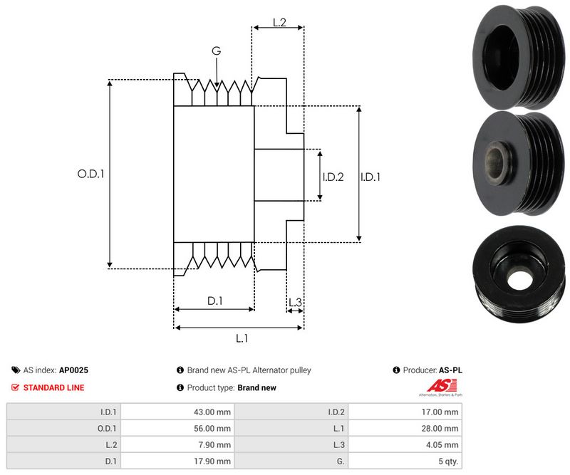 Rihmaratas, generaator, AS-PL AP0025