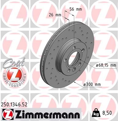 Гальмівний диск, Zimmermann 250.1346.52