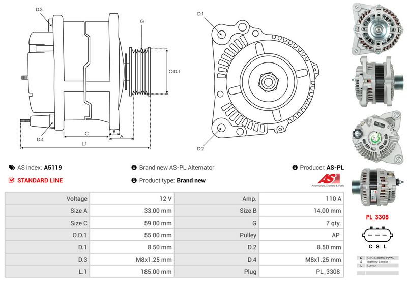 AS-PL A5119 Alternator