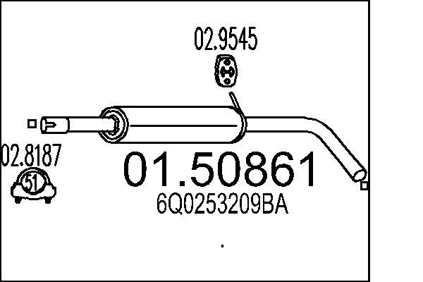 Проміжний глушник, Mts 01.50861