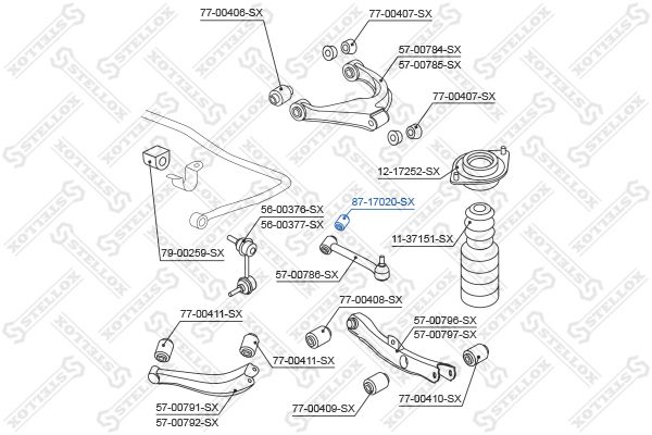STELLOX 87-17020-SX Mounting, control/trailing arm