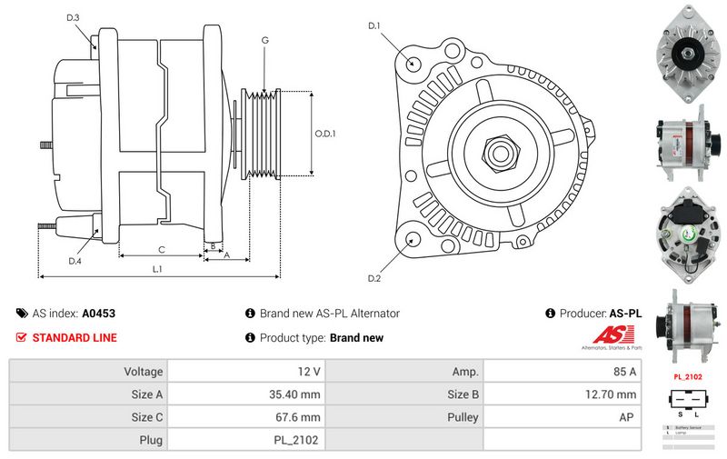 AS-PL A0453 Alternator