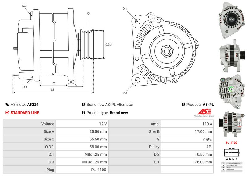 AS-PL A5224 Alternator