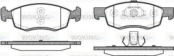 Комплект гальмівних накладок, дискове гальмо, Woking P072332