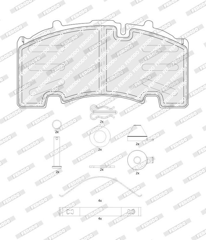 Sada brzdových destiček, kotoučová brzda FCV4584B