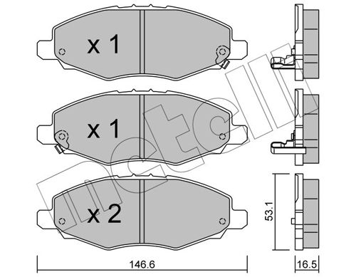 Metelli Brake Pad Set, disc brake 22-0798-0