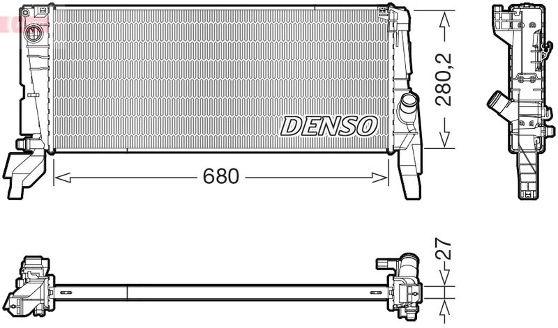 DENSO hűtő, motorhűtés DRM05074