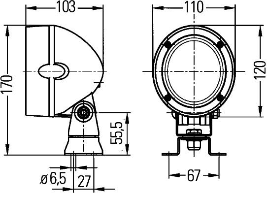 Прожектор робочого освітлення, Hella 1GM996134-071