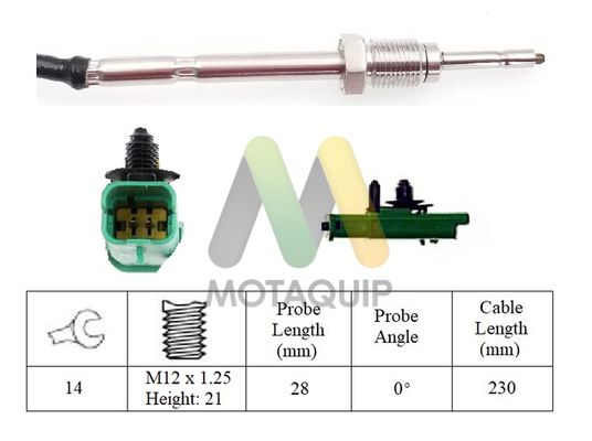 MOTAQUIP Érzékelő, kipufogógáz-hőmérséklet LVET368