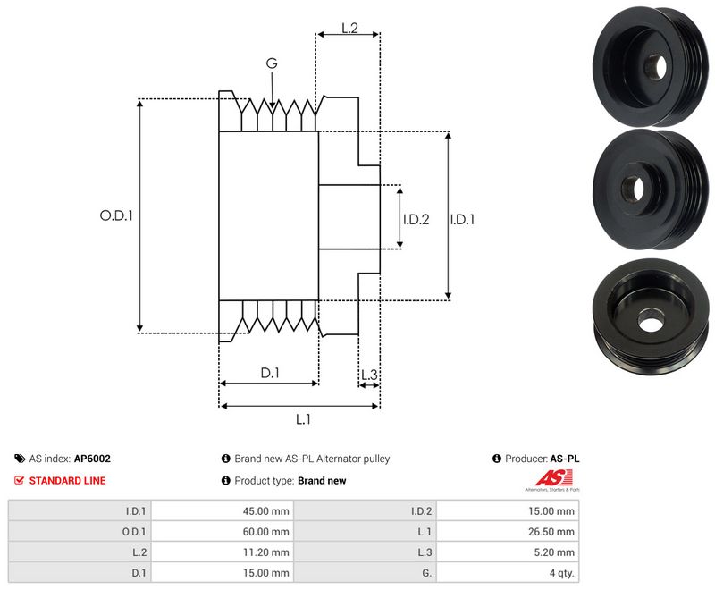 Rihmaratas, generaator, AS-PL AP6002