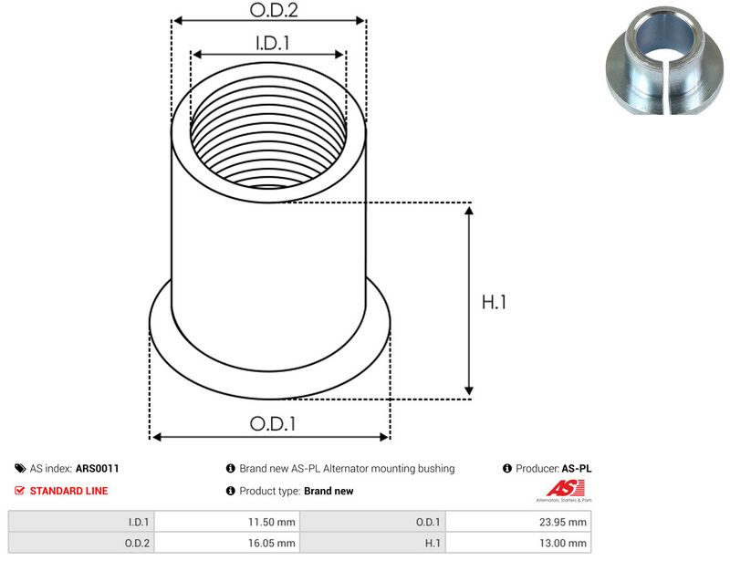 AS-PL ARS0011 Repair Set, alternator