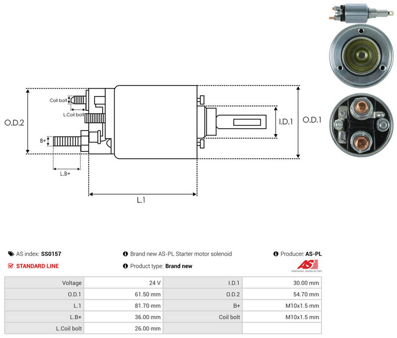 Magnetlülitus, starter, AS-PL SS0157