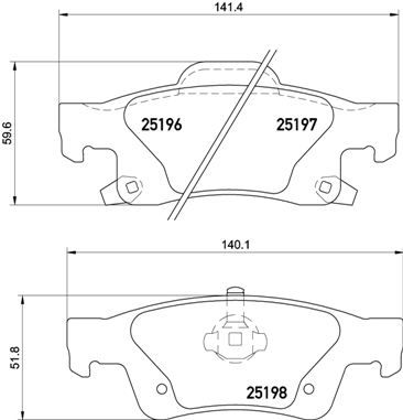 Колодка тормозов. диск. JEEP GRAND CHEROKEE IV 3.6 V6 5.7 V8 2010 - задн. (выр-во BREMBO)