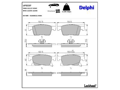 DELPHI LP3237 Diskinių stabdžių kaladėlių komplektas