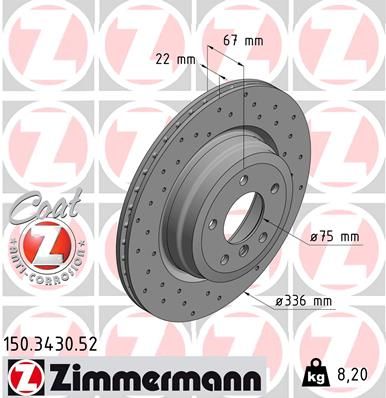 Гальмівний диск, Zimmermann 150.3430.52