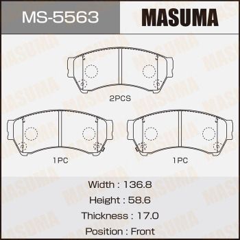 Колодки тормозные передн Mazda 6 (07-12) (MS-5563) MASUMA