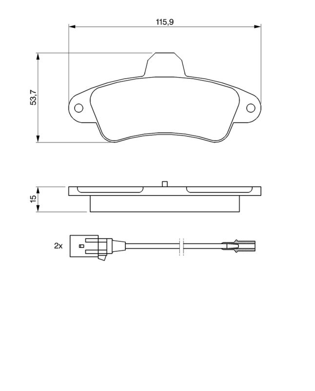 Piduriklotsi komplekt, ketaspidur, BOSCH 0 986 460 991