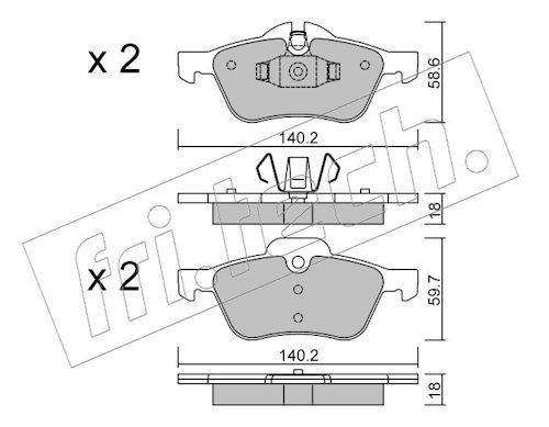 fri.tech. 571.0 Brake Pad Set, disc brake