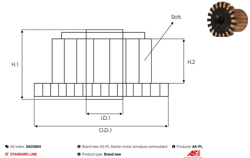 AS-PL SAC0004 Armature, starter