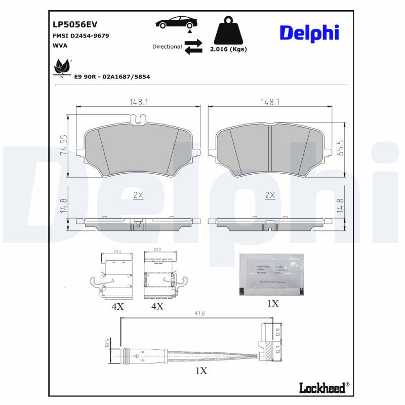DELPHI LP5056EV Brake Pad Set, disc brake