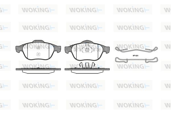 Комплект гальмівних накладок, дискове гальмо, Woking P943300