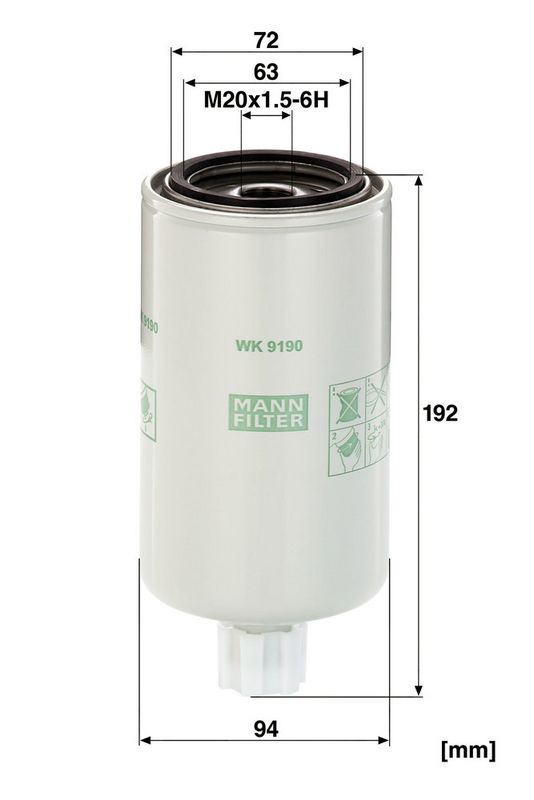 MANN-FILTER WK9190x Fuel Filter