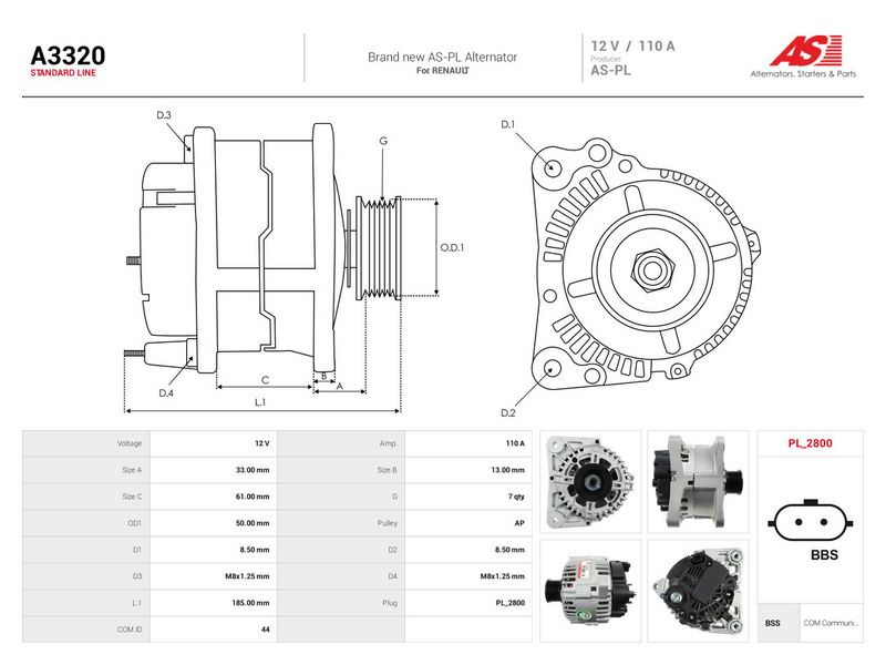 Generaator, AS-PL A3320