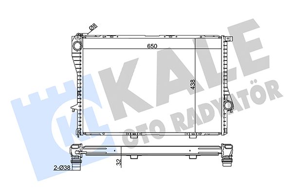 KALE BMW Радіатор охолодження 5 E39,7 E38 2.0/4.4
