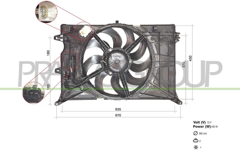 PRASCO ventilátor, motorhűtés FT060F001