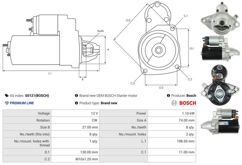 AS-PL S0121(BOSCH) Starter